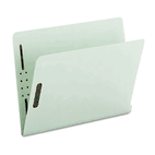 Smead Two Inch Expansion Folder, Two Fasteners, End Tab, Letter, Gray Green, 25/Box SMD34715