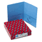 Smead Two-Pocket Portfolio, Embossed Leather Grain Heavy Paper, Blue, 25/Box SMD87852