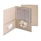 Smead Two-Pocket Portfolio, Embossed Leather Grain Heavy Paper, Gray, 25/Box SMD87856