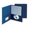 Smead Two-Pocket Portfolio, Embossed Leather Grain Paper, Dark Blue, 25/Box SMD87854