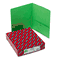 Smead Two-Pocket Portfolio, Embossed Leather Grain Paper, Green, 25/Box SMD87855