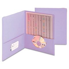 Smead Two-Pocket Portfolio, Embossed Leather Grain Paper, Lavendar, 25/Box SMD87865