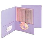 Smead Two-Pocket Portfolio, Embossed Leather Grain Paper, Lavendar, 25/Box SMD87865