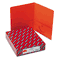 Smead Two-Pocket Portfolio, Embossed Leather Grain Paper, Orange, 25/Box SMD87858