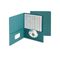 Smead Two-Pocket Portfolio, Embossed Leather Grain Paper, Teal, 25/Box SMD87867