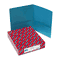 Smead Two-Pocket Portfolio, Embossed Leather Grain Paper, Teal, 25/Box SMD87867