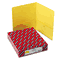Smead Two-Pocket Portfolio, Embossed Leather Grain Paper, Yellow, 25/Box SMD87862