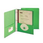 Smead Two-Pocket Portfolio, Tang Clip, Letter, 1/2" Capacity, Green, 25/Box SMD88055