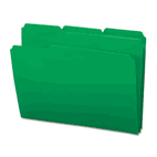 Smead Waterproof Poly File Folders, 1/3 Cut Top Tab, Letter, Green, 24/Box SMD10502