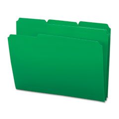 Smead Waterproof Poly File Folders, 1/3 Cut Top Tab, Letter, Green, 24/Box SMD10502