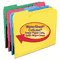 Smead WaterShed/CutLess File Folders, 1/3 Cut Top Tab, Letter, Assorted, 100/Box SMD11951