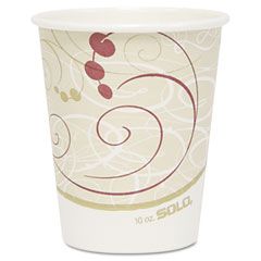 SOLO Cup Company Hot Cups, Symphony Design, 10 oz., Beige, 1000/CT SLO370SMSYM