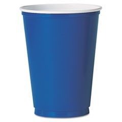 SOLO Cup Company Plastic Party Cold Cups, 12 oz., Blue, 50/Pack SLOM22BPK