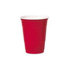SOLO Cup Company Plastic Party Cold Cups, 16 oz., Red, 20 Bags of 50/Carton SLOP16RLRCT