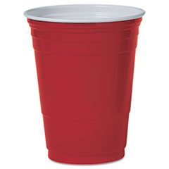 SOLO Cup Company Plastic Party Cold Cups, 16 oz., Red, 50/Pack SLOP16RLR