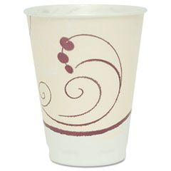 SOLO Cup Company Symphony Design Trophy Foam Hot/Cold Drink Cups, 12 oz., Beige, 100/Pack SLOX12SYMPK
