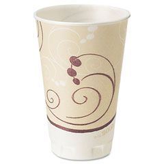 SOLO Cup Company Symphony Design Trophy Foam Hot/Cold Drink Cups, 16 oz., Beige, 750 Cups/Carton SLOX16J8002