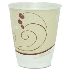 SOLO Cup Company Symphony Design Trophy Foam Hot/Cold Drink Cups, 8 oz., Beige, 1000/Carton SLOX8J8002