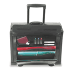 SOLO Rolling Catalog/Computer Case, Leather, Black USLD9784
