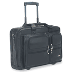 SOLO Rolling Leather Laptop Case For Up To 15.6" Laptop, Black USLD9574