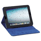 SOLO Tablet Case, For iPad 2 and 3, Black Vinyl, Blue Microsuede Lining, Snap Closure USLTCC222420
