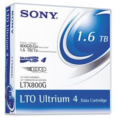 Sony 1/2" Ultrium LTO-4 Cartridge, 2600ft, 800GB Native/1.6TB Compressed Capacity SONLTX800G