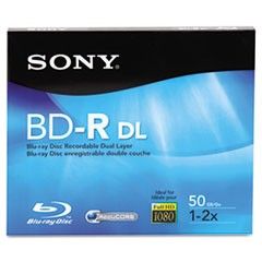 Sony BD-R Dual Layer Recordable Disc, 50GB, 2x SONBNR50R2H