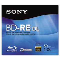 Sony BD-RE Dual Layer Rewritable Disc, 50GB, 2x SONBNE50RH