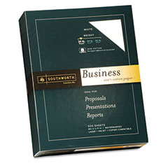 Southworth 100% Cotton Business Paper, White, 20 lbs., Wove, 8-1/2 x 11, 500/Box SOU13C