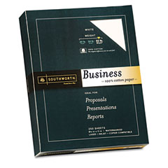 Southworth 100% Cotton Business Paper, White, 32 lbs., 8-1/2 x 11, 250/Box SOUJD18C