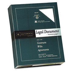 Southworth 100% Cotton Legal Document Paper, White, 20 lbs., Wove, 8-1/2 x 11, 500/Box SOU33C