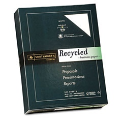 Southworth 25% Cotton Recycled Business Paper, White, 20 lbs., 8-1/2 x 11, 500/Box, FSC SOU603C