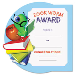 Southworth Motivations Bookworm Certificate Award Kit and Holder, 8.5 X 5.5, 10/pk SOUMAK2