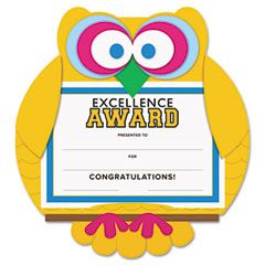 Southworth Motivations Owl "Excellence" Certificate Award Kit & Holder, 8.5 X 5.5, 10/pk SOUMAK1