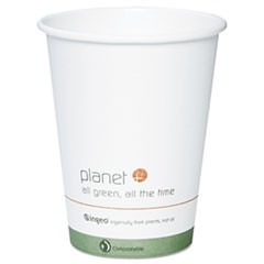 Stalk Market Planet+ Hot Cup, 12 oz, White w/logo, 500/Carton STMPLC12S1