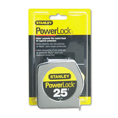 Stanley Bostitch Powerlock II Power Return Rule, 1" x 25 ft., Chrome/Yellow BOS33425
