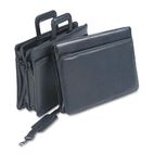 STEBCO Leatherette Zippered Portfolio, Five-Part, 4" Capacity, 16-1/4 x 12, Black STB251210BLK