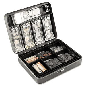 SteelMaster 2216190G2 Cash Box with Combination Lock, 12 in, Charcoal