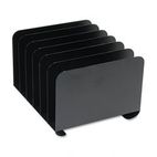 STEELMASTER by MMF Industries Desktop Vertical Organizer, Six Sections, Steel, 12 x 11 x 8 1/8, Black MMF2646BLA