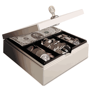 STEELMASTER by MMF INDUSTRIES : Heavy Duty Steel Drawer Safe with Four Compartments, Key Lock, Sand -:- Sold as 2 Packs of - 1 - / - Total of 2 Each