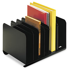STEELMASTER by MMF Industries Six-Section Adjustable Book Rack, Steel, 15 x 11 x 8 7/8, Black MMF26413BRBLA