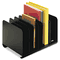STEELMASTER by MMF Industries Six-Section Adjustable Book Rack, Steel, 15 x 11 x 8 7/8, Black MMF26413BRBLA