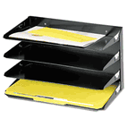STEELMASTER by MMF Industries Steelmaster Multi-Tier Horizontal Legal Organizers, Four Tier, Steel, Black MMF2644HLBK