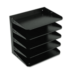 STEELMASTER by MMF Industries Steelmaster Multi-Tier Horizontal Letter Organizers, Five Tier, Steel, Black MMF26425L004