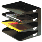 STEELMASTER by MMF Industries Steelmaster Multi-Tier Horizontal Letter Organizers, Four Tier, Steel, Black MMF264R4HBK