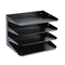 STEELMASTER by MMF Industries Steelmaster Multi-Tier Horizontal Letter Organizers, Four Tier, Steel, Black MMF264R4HBK