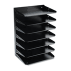 STEELMASTER by MMF Industries Steelmaster Multi-Tier Horizontal Letter Organizers, Seven Tier, Steel, Black MMF2647HBK