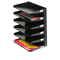 STEELMASTER by MMF Industries Steelmaster Multi-Tier Horizontal Letter Organizers, Seven Tier, Steel, Black MMF2647HBK