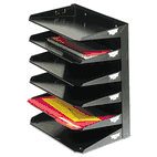 STEELMASTER by MMF Industries Steelmaster Multi-Tier Horizontal Letter Organizers, Six Tier, Steel, Black MMF2646HBK