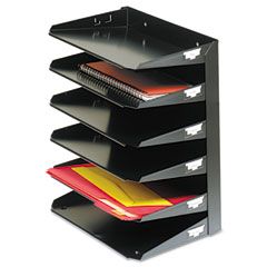 STEELMASTER by MMF Industries Steelmaster Multi-Tier Horizontal Letter Organizers, Six Tier, Steel, Black MMF2646HBK